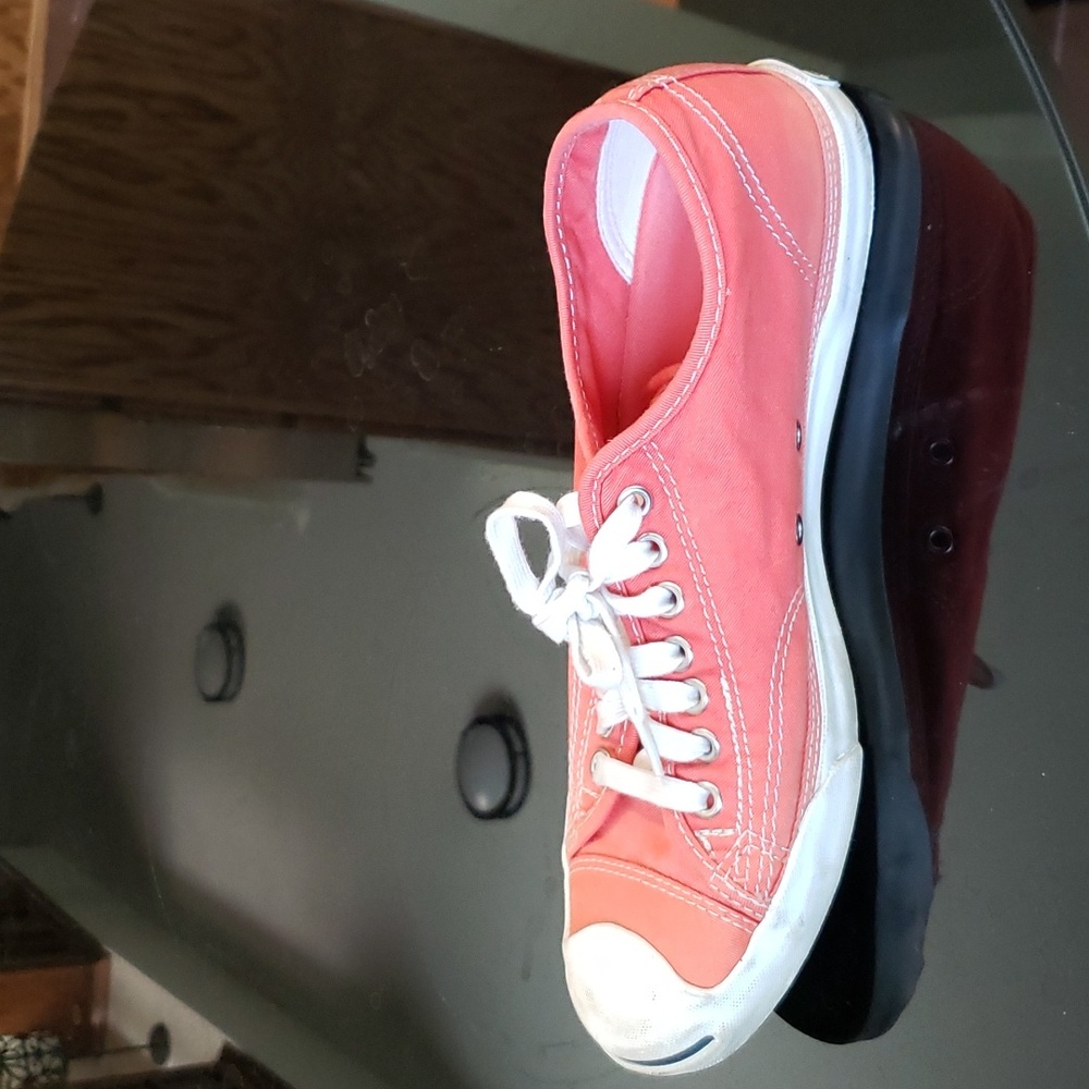 Converse Jack Purcell orange unisex sz. M 8.5 W 10.5 canvas low tops.  Pre-owned - Picture 4 of 9